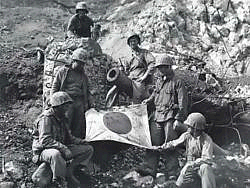 captured Japanese flag